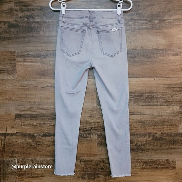 Joes Jeans Size 26 Skinny Mid Rise Gray Wash Stretch Denim Raw Hem - Picture 2 of 12